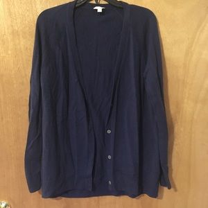 Women’s Gap L navy blue cardigan with detailed stitching